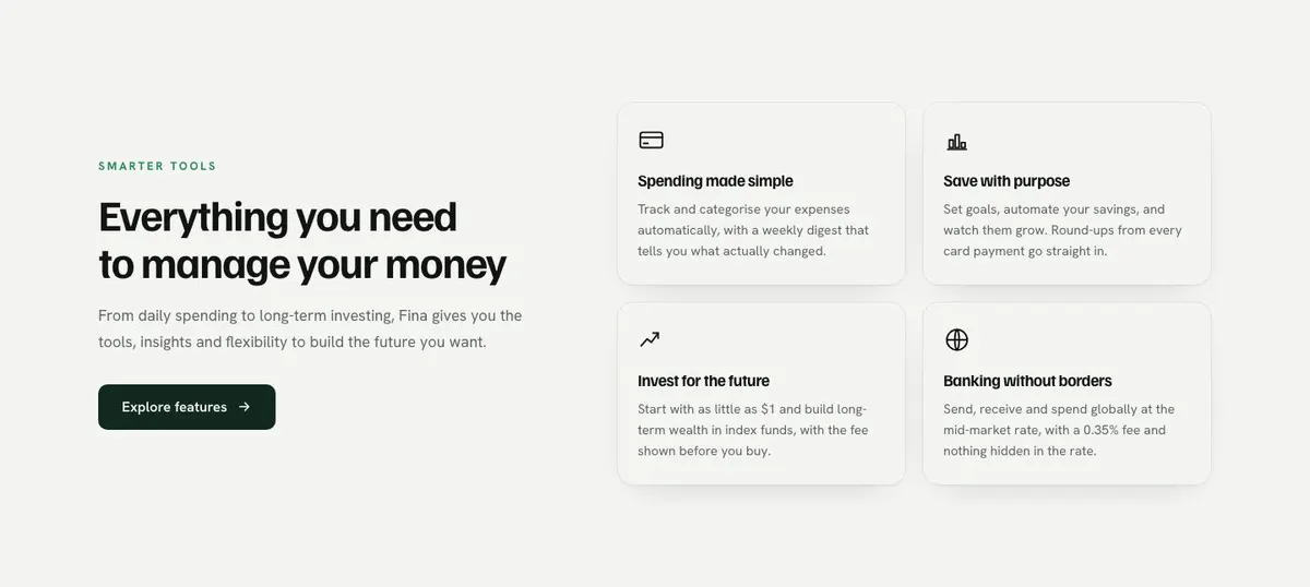Web3 template — Features section