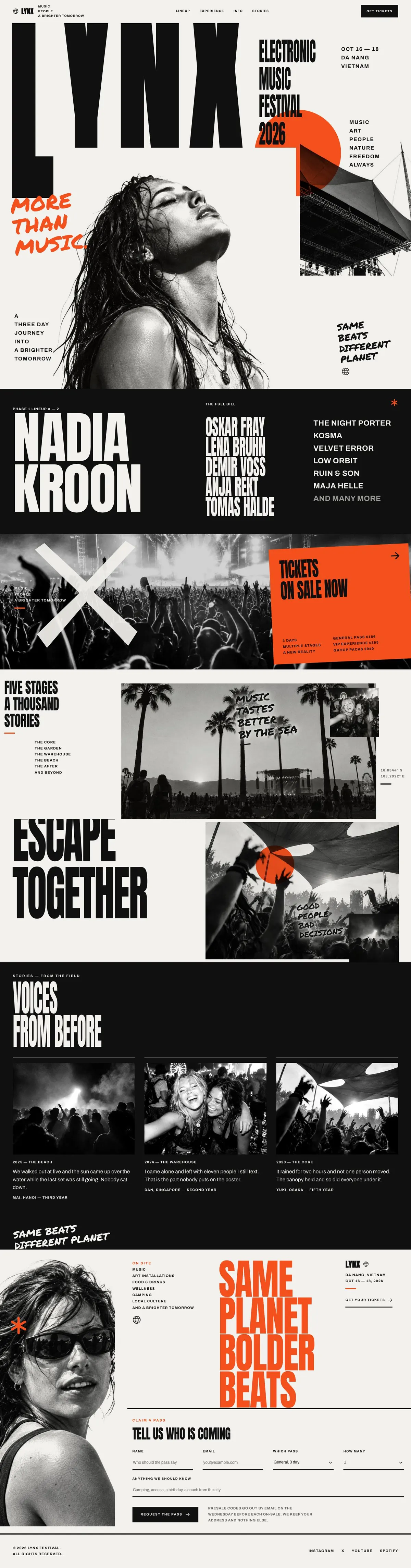 Event template, the whole page on desktop