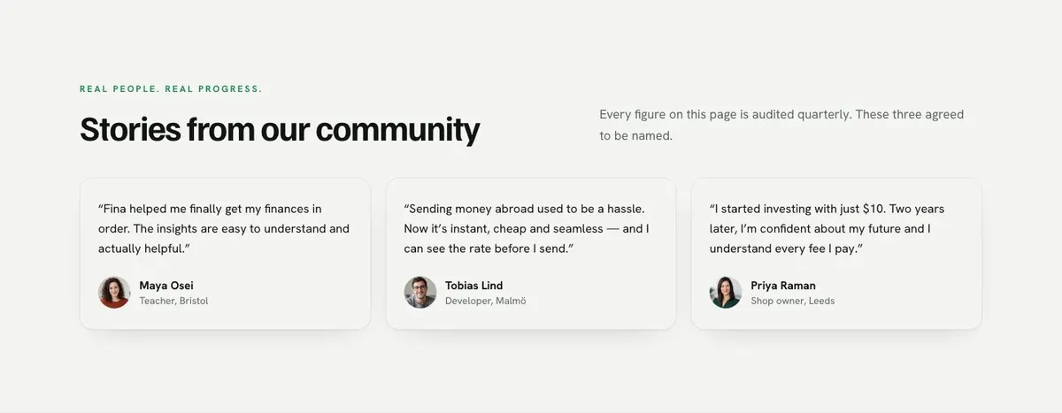 Web3 template — Quote section