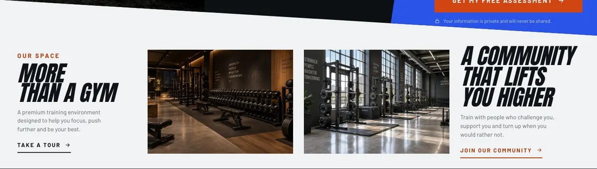 Gym template — Space section