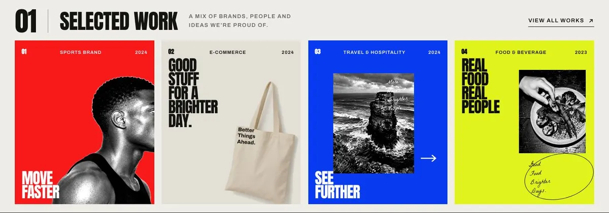 Bold Agency template — Work section