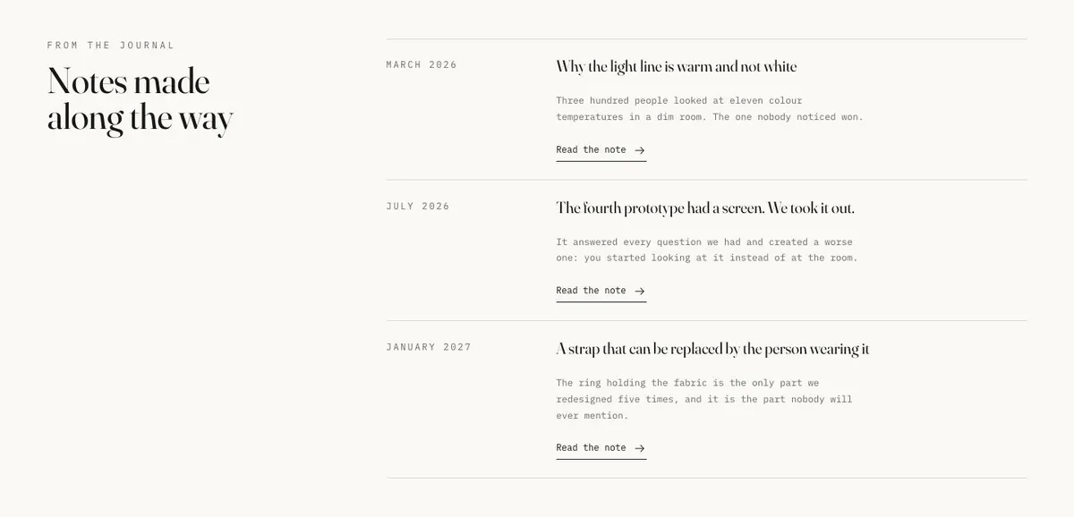Frosted Glass template — Journal section