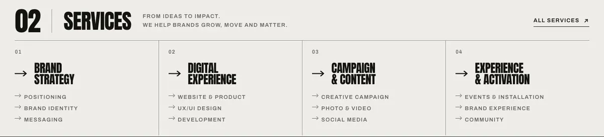 Bold Agency template — Svc section