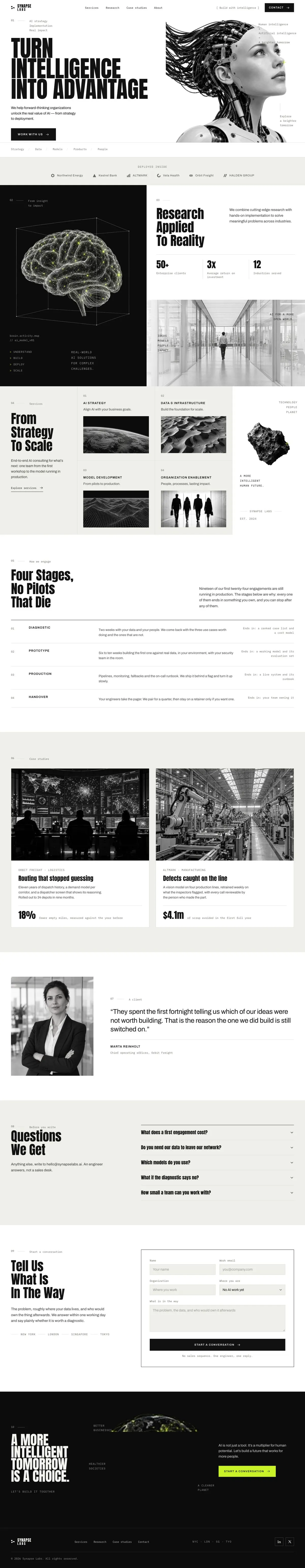 IT Solutions template, the whole page on desktop