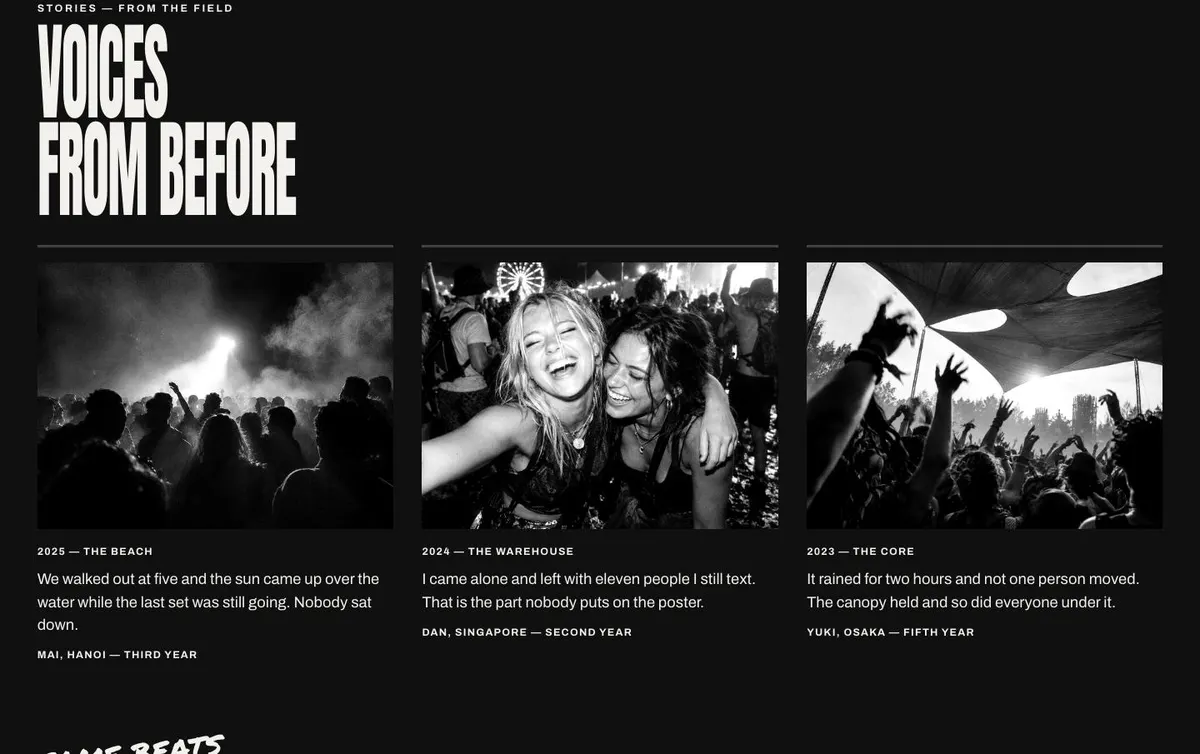 Event template — Stories section