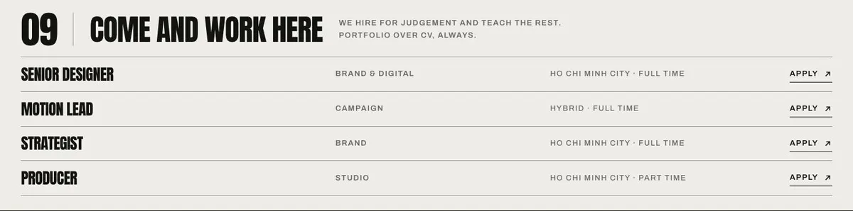 Bold Agency template — Careers section