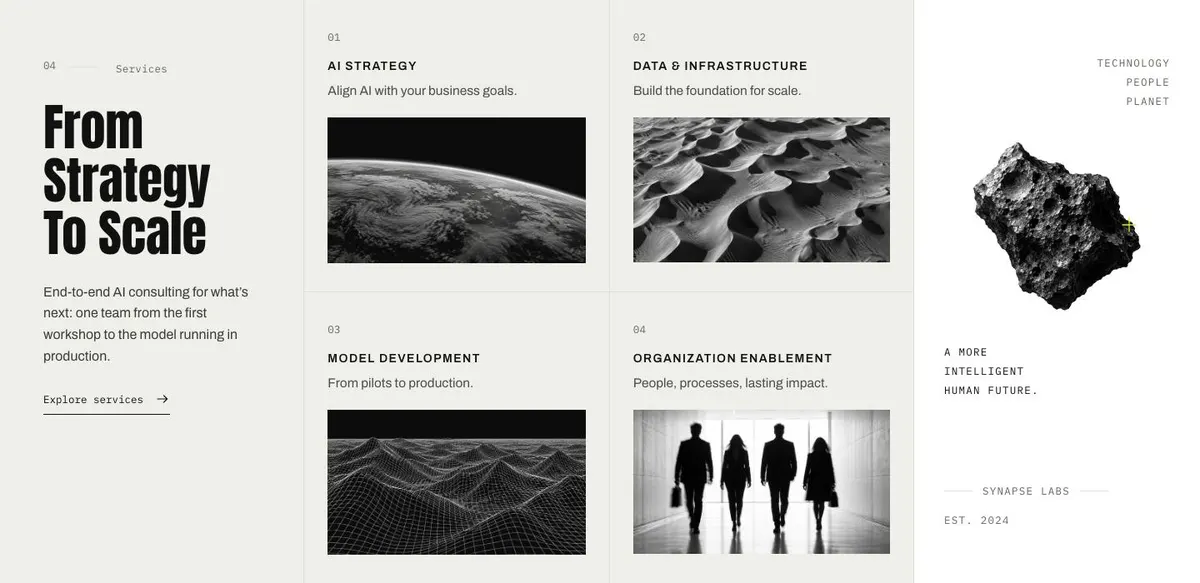 IT Solutions template — Services section