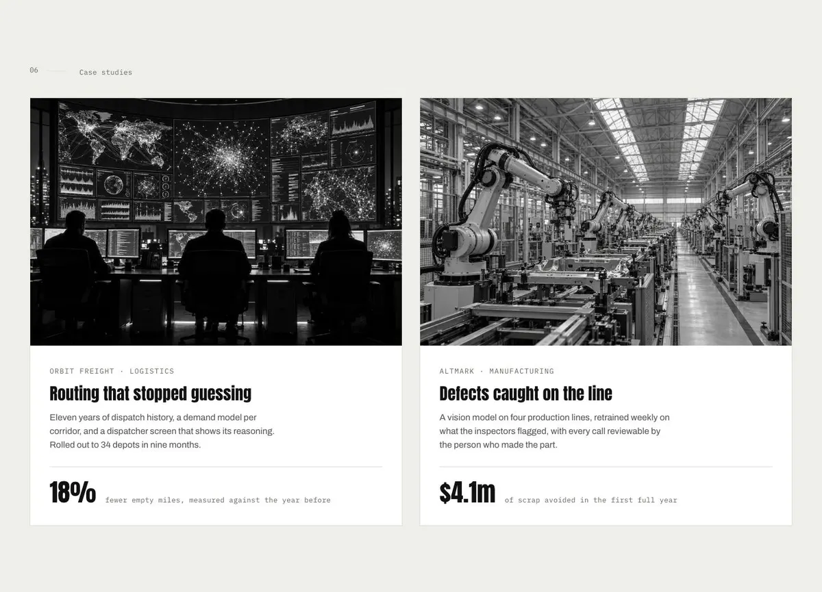 IT Solutions template — Cases section