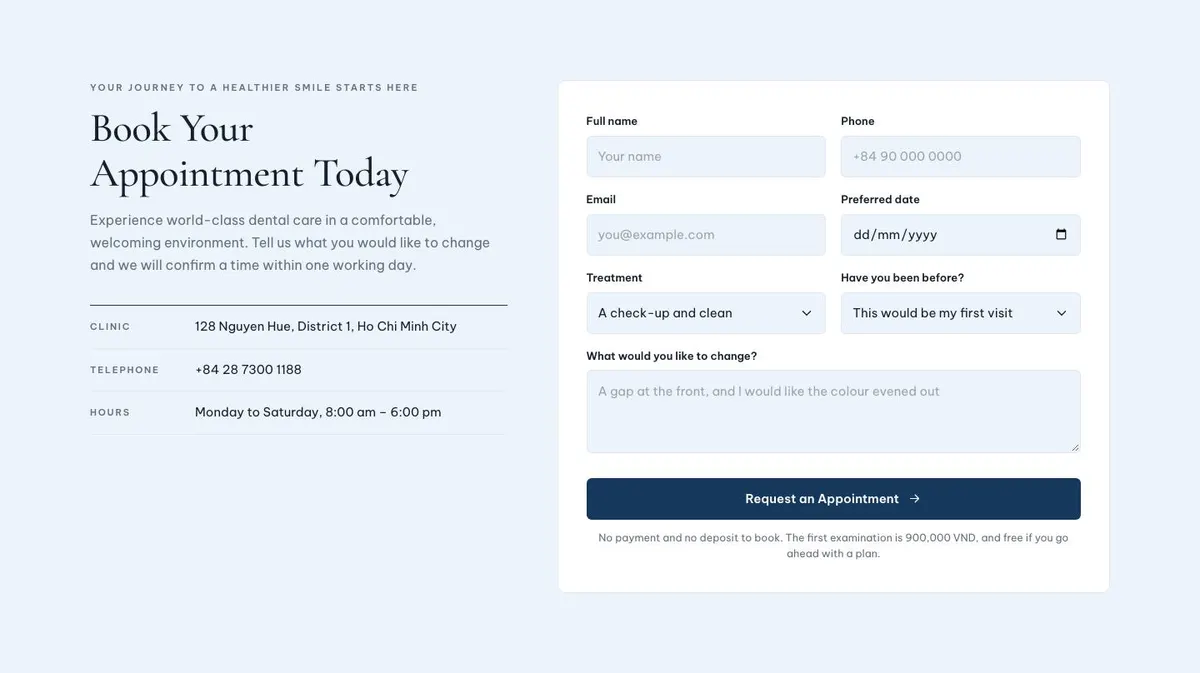 Aesthetic Clinic template — Book section