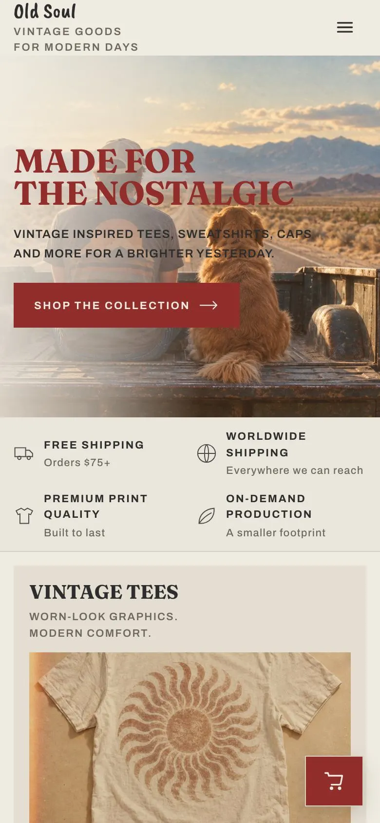 Coffee Roastery landing page template on a phone