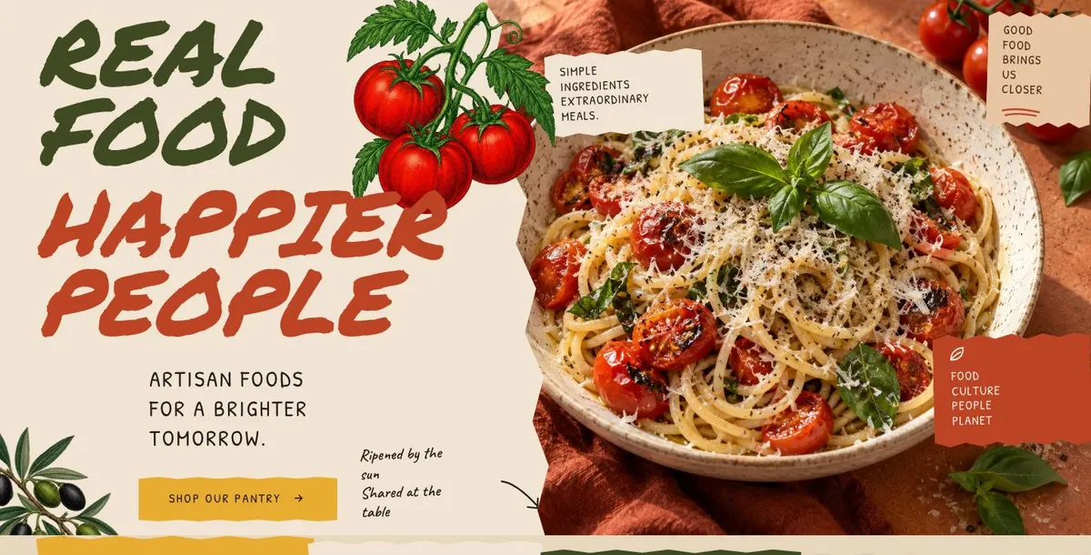 Seasonal Kitchen template — Hero section