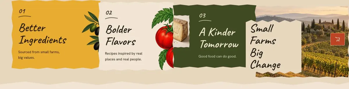 Seasonal Kitchen template — Farms section