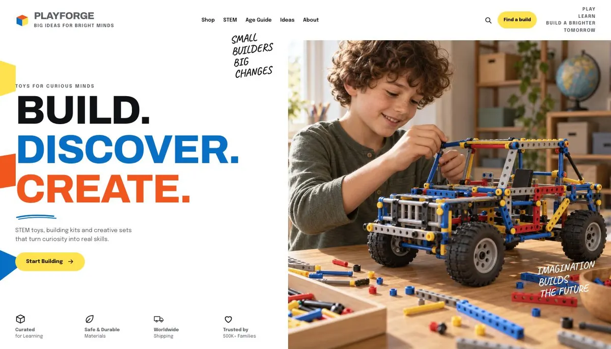 Preschool template — Hero section