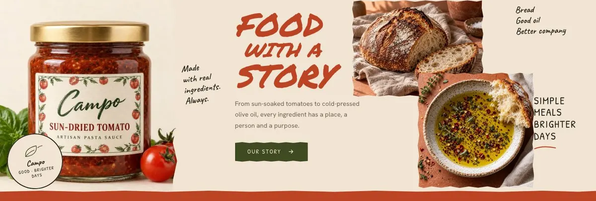 Seasonal Kitchen template — Story section