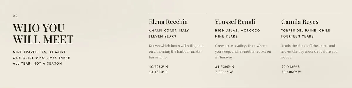 Tour Departures template — Crew section