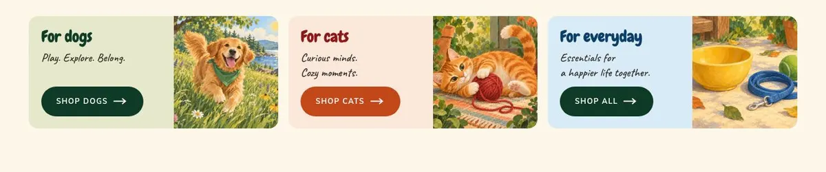 Pet Care template — Cats section