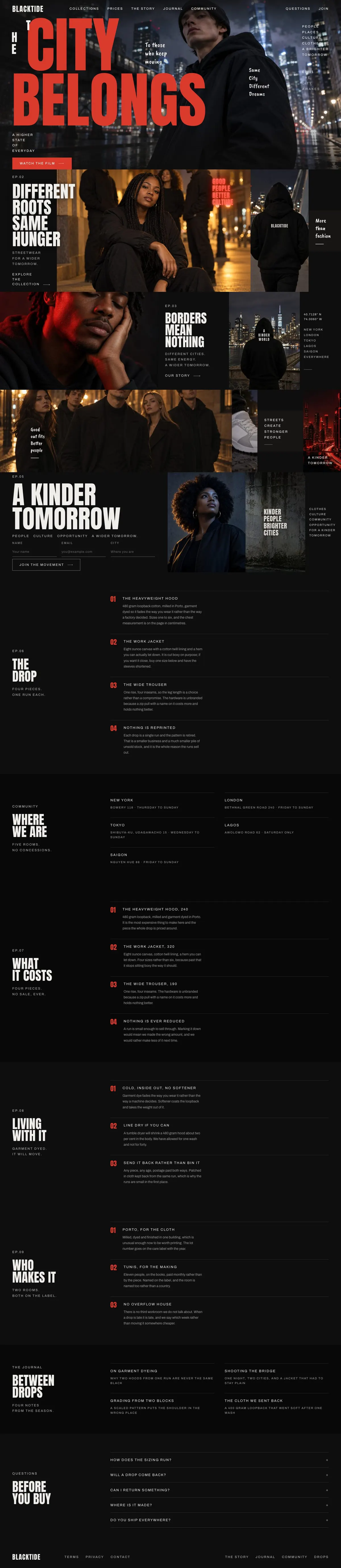 Drop Launch template, the whole page on desktop
