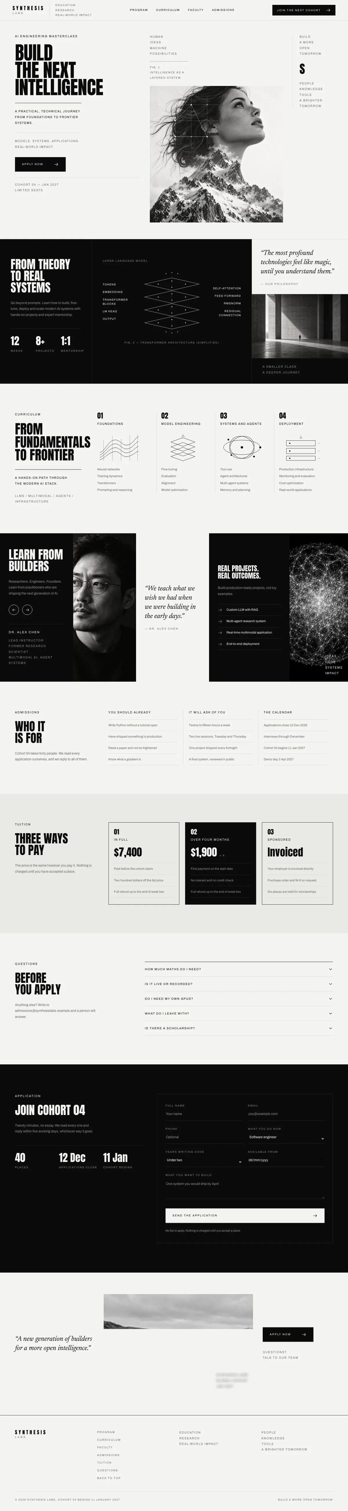Learning Platform template, the whole page on desktop
