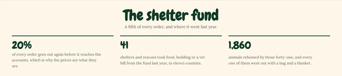 Pet Care template — Fund section