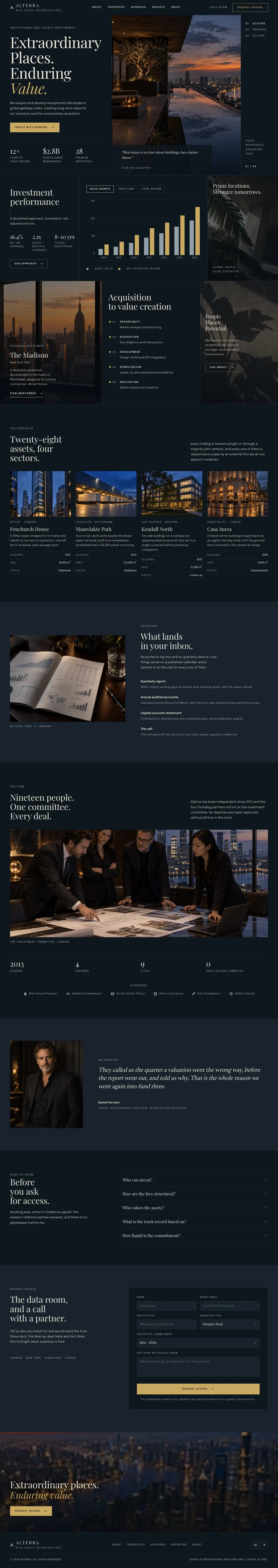 Estate Agency template, the whole page on desktop