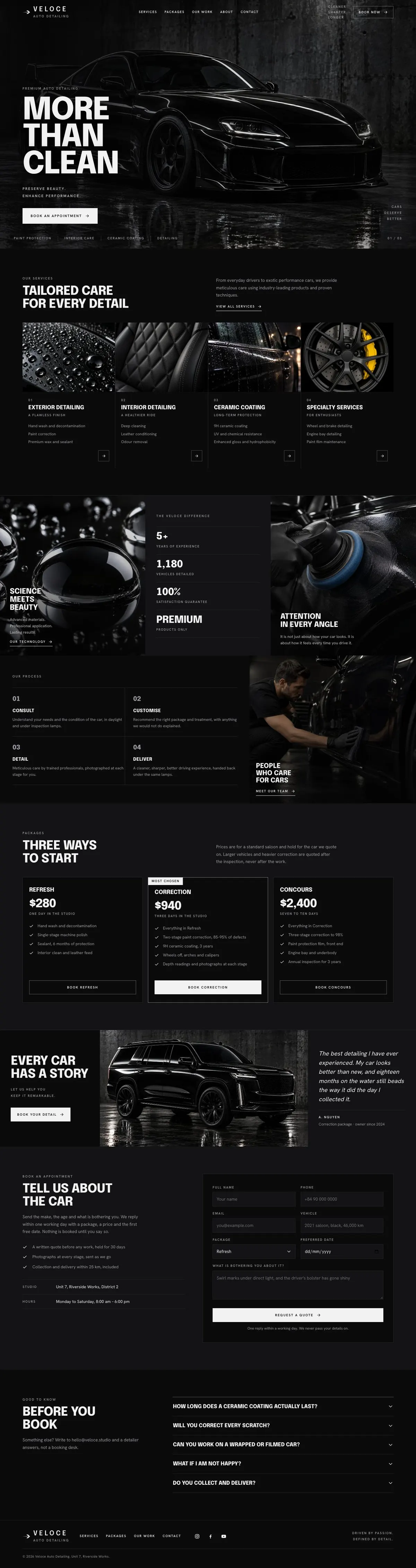 Logistics template, the whole page on desktop