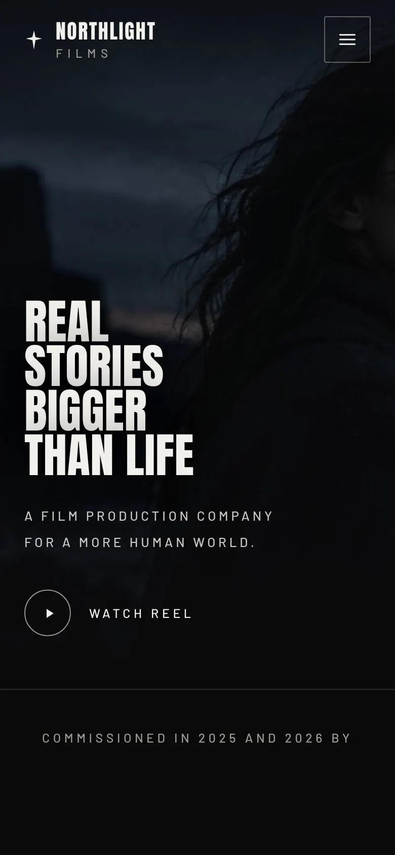Digital Studio landing page template on a phone