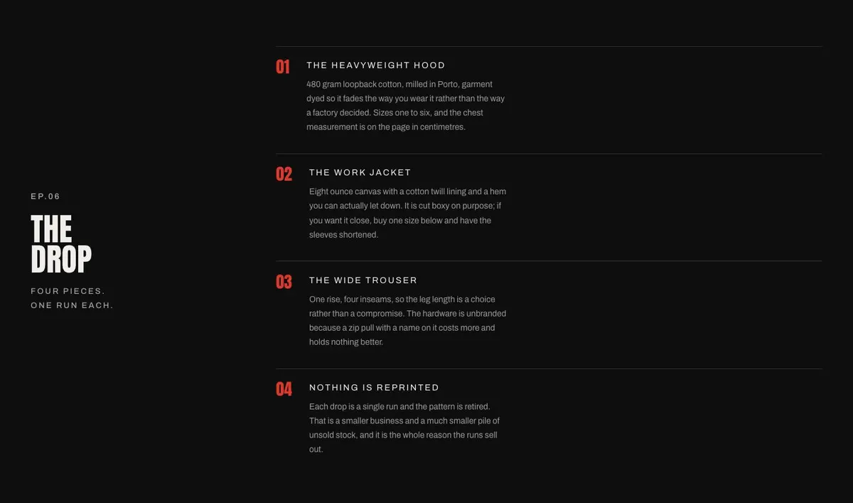 Drop Launch template — Drop section