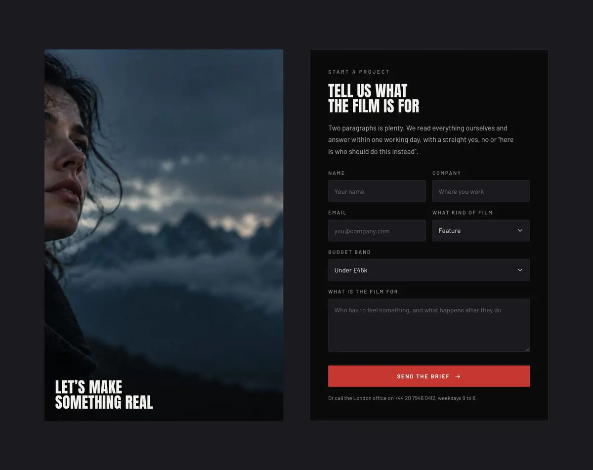 Digital Studio template — Contact section