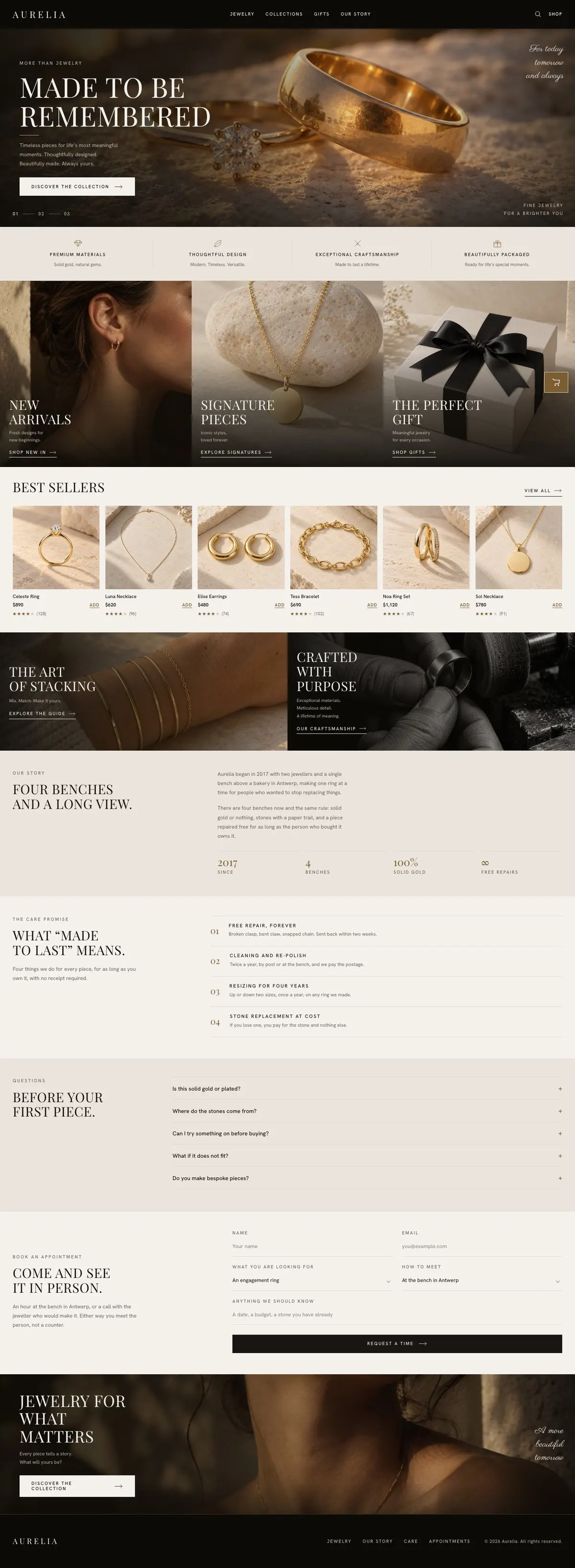 Small-Batch Craft template, the whole page on desktop