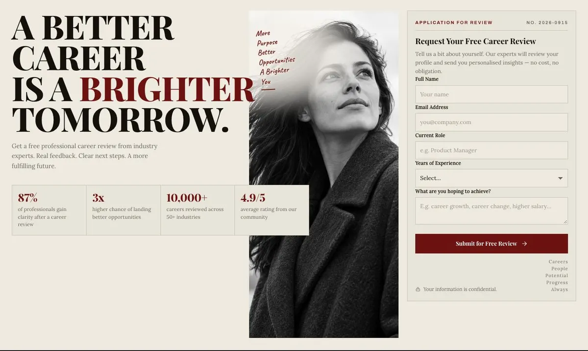 Broadsheet Editorial template — Hero section