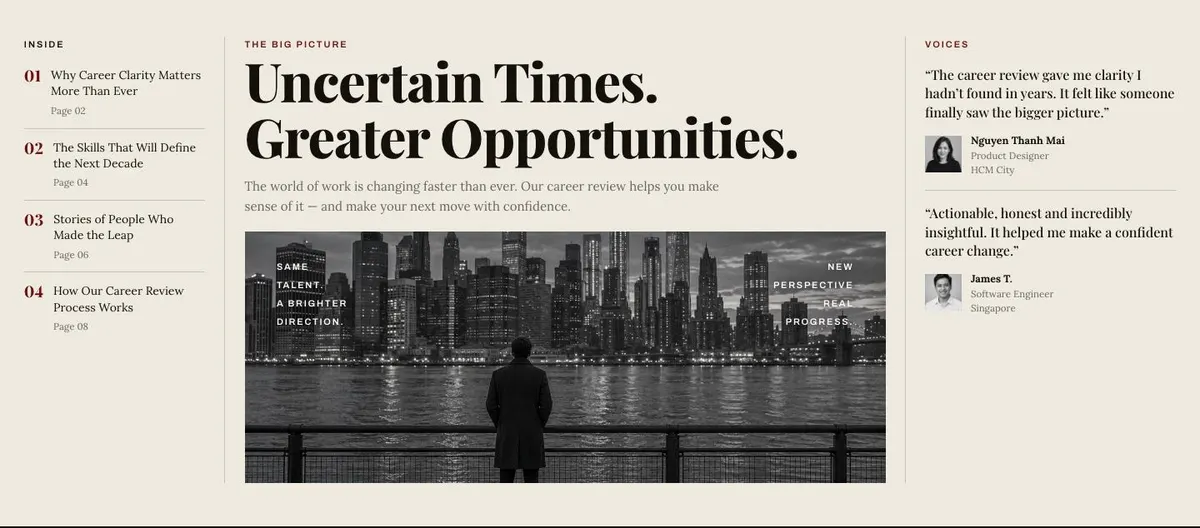 Broadsheet Editorial template — Insights section