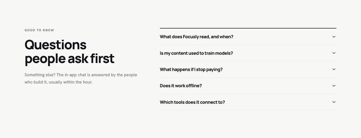 Workspace Document template — Questions section