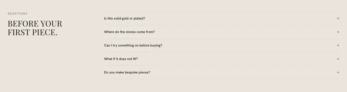 Small-Batch Craft template — Questions section
