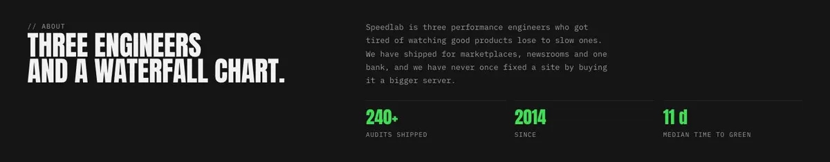 Raw Monospace template — About section