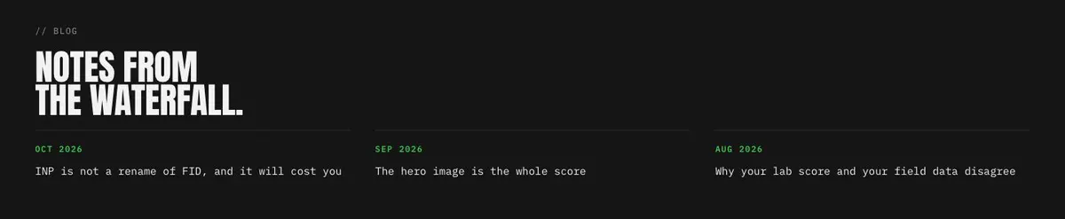 Raw Monospace template — Blog section