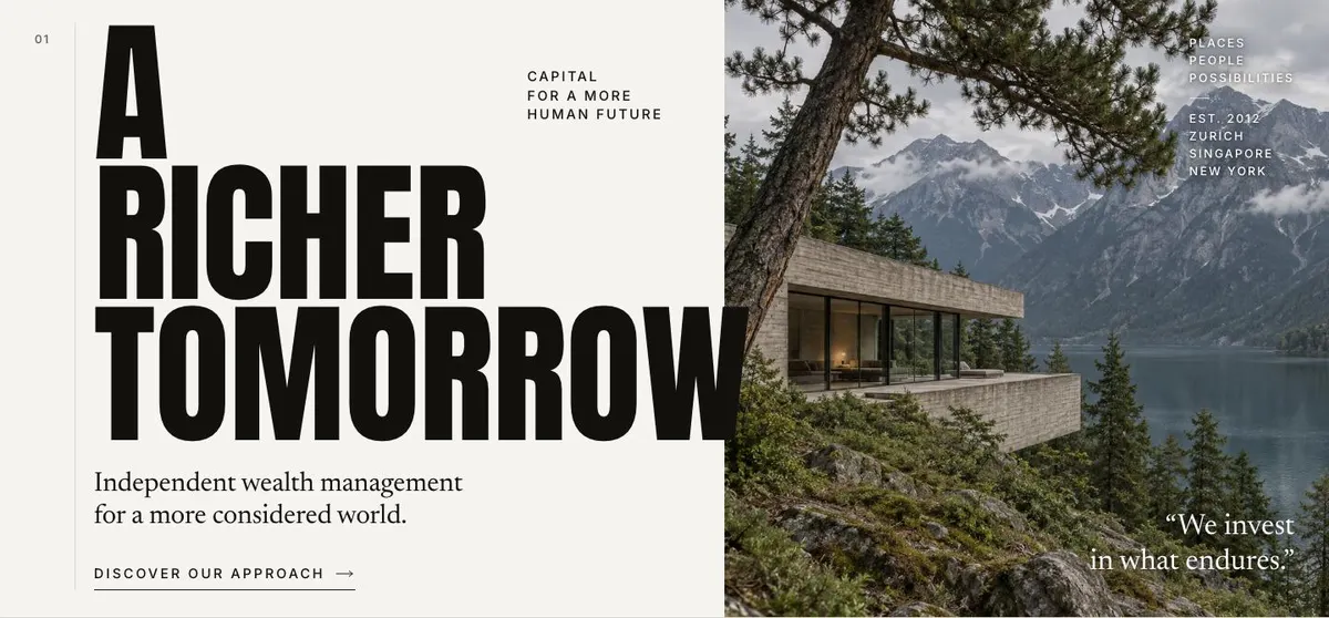 Quiet Ledger template — Hero section