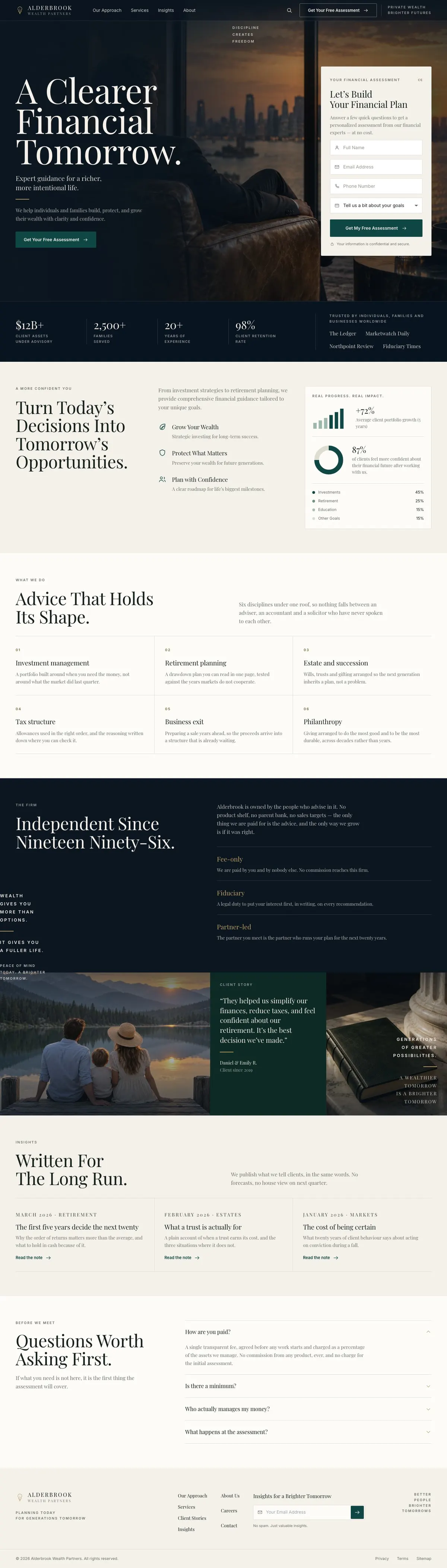 Compliance Trust Page template, the whole page on desktop