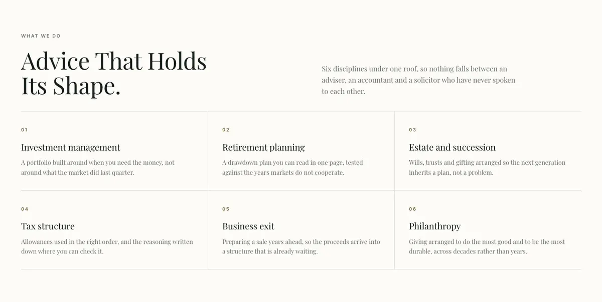Compliance Trust Page template — Services section