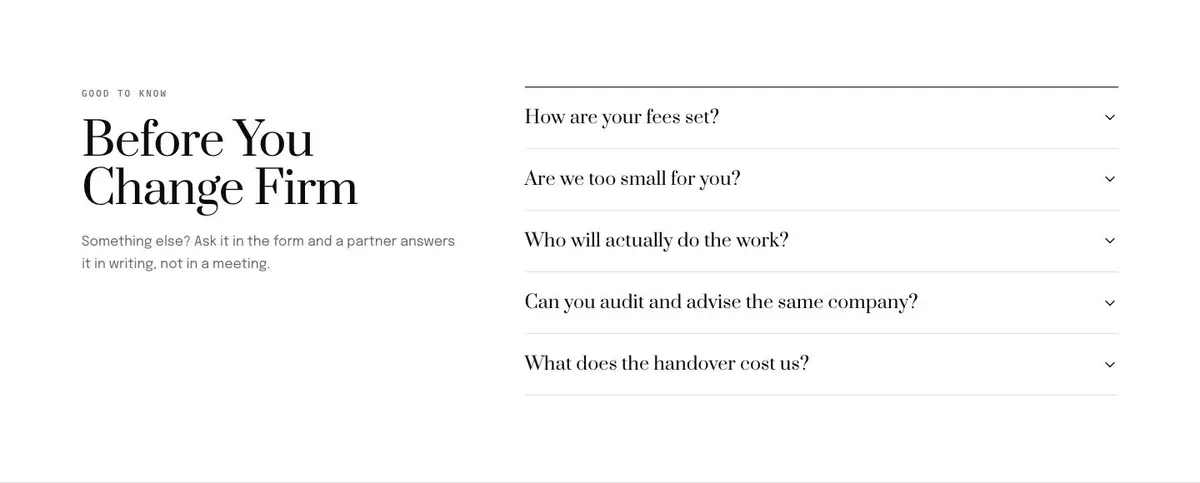Counsel Practice template — Questions section