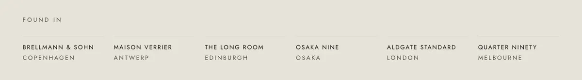 Maison Monochrome template — Stockists section