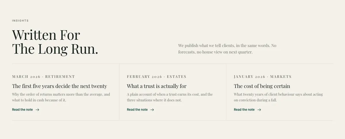 Compliance Trust Page template — Insights section