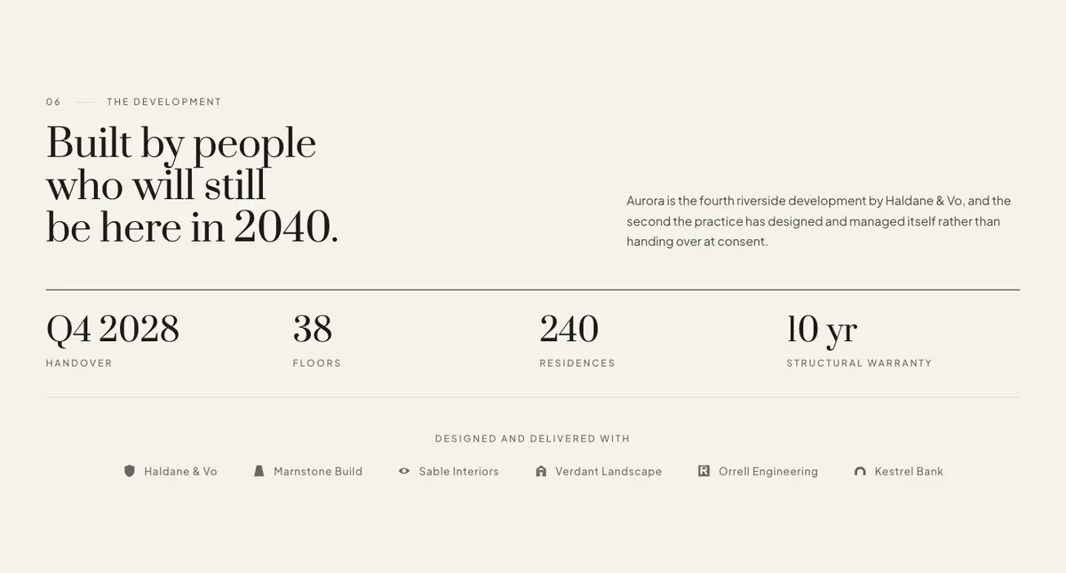 Residence Launch template — Developer section