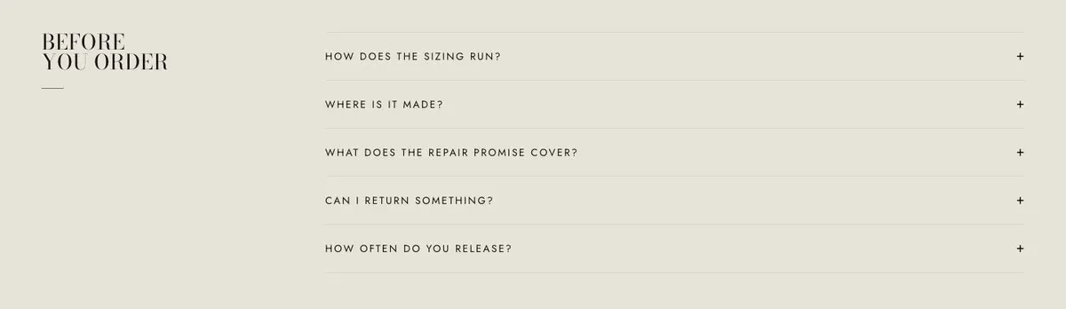 Maison Monochrome template — Questions section