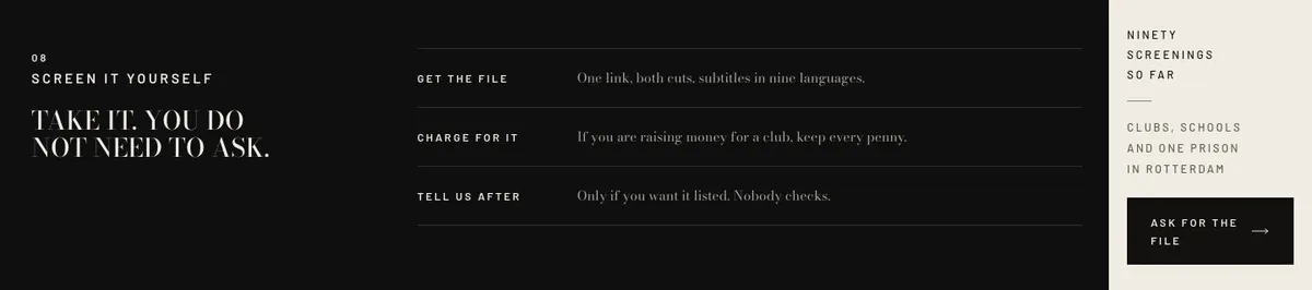 Cause Appeal template — Screen section