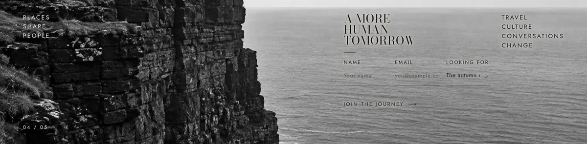 Maison Monochrome template — Journey section