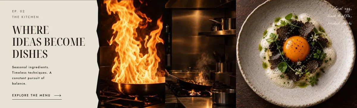Chef's Table template — Kitchen section