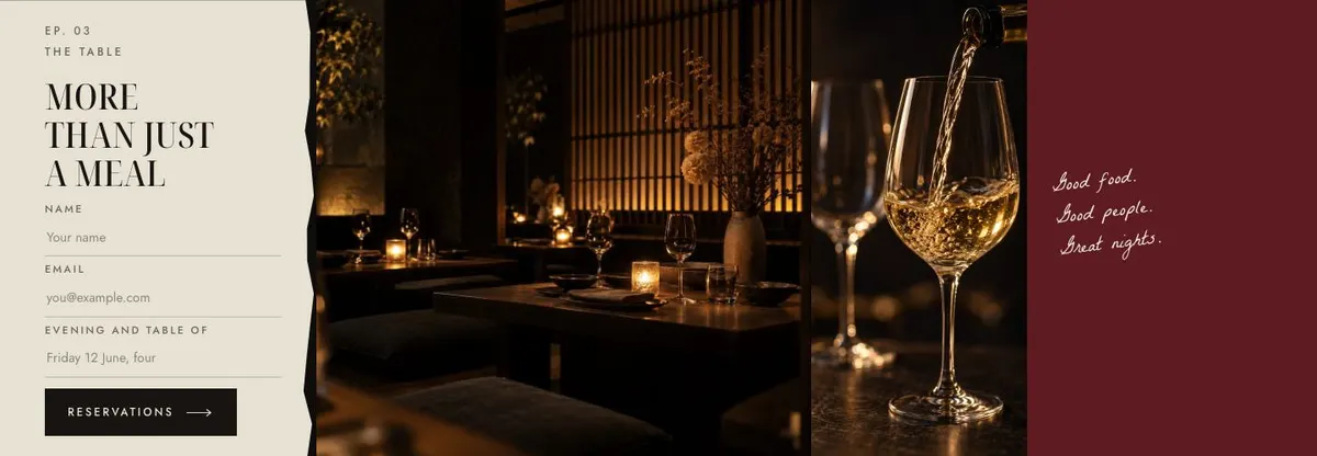 Chef's Table template — Book section