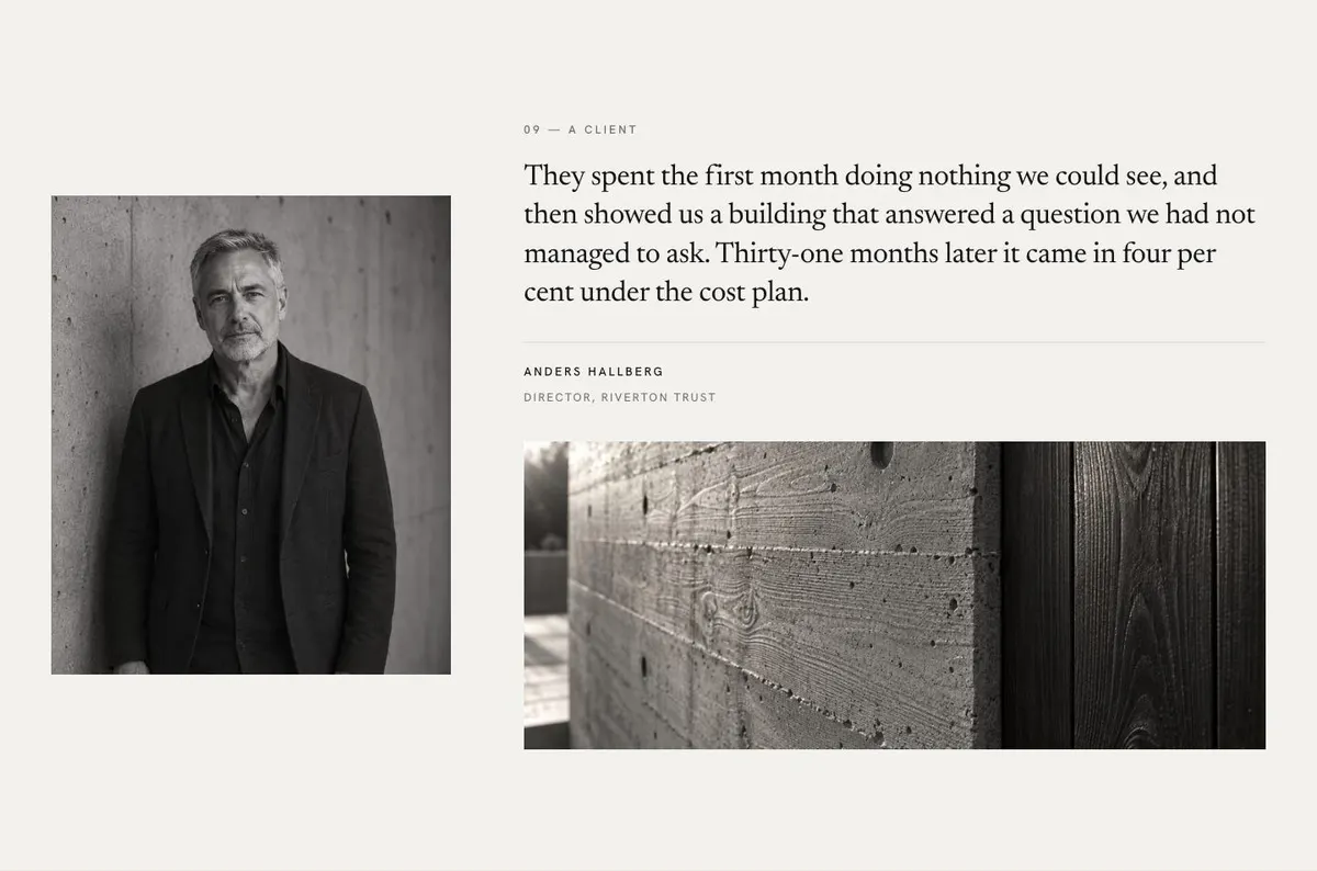 Studio Index template — Reviews section