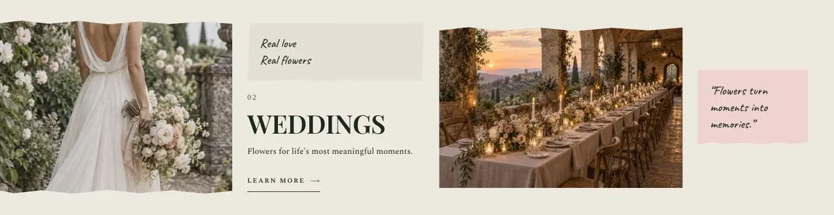 Wedding Atelier template — Weddings section