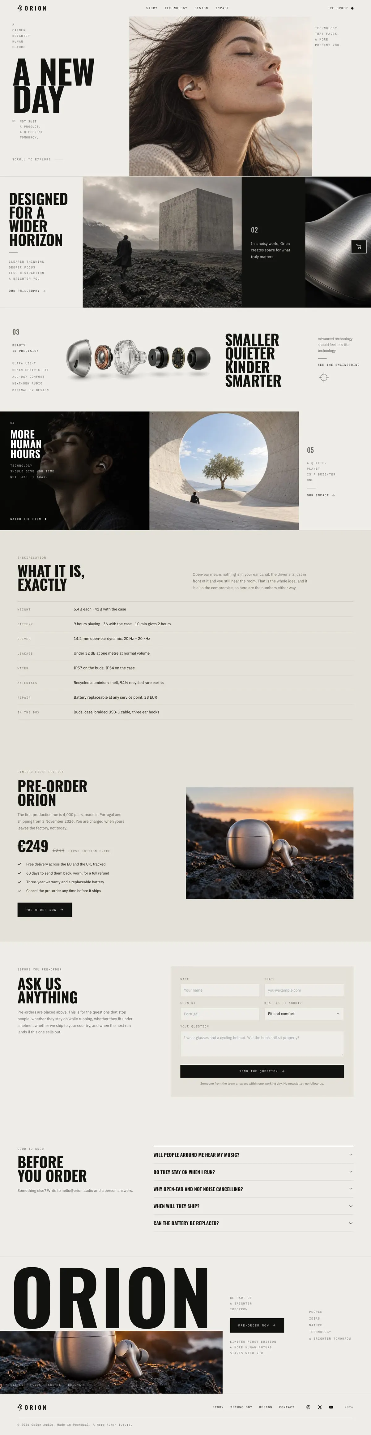 Single Product Launch template, the whole page on desktop